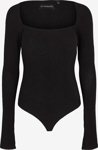 OW Intimates Shirt Bodysuit in Black: front