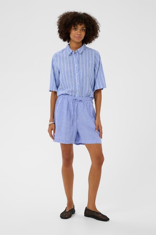CULTURE Loose fit Trousers 'CUArletty' in Blue: front
