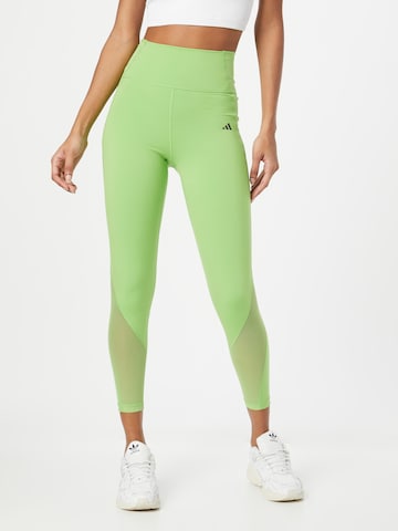 ADIDAS PERFORMANCE Skinny Workout Pants 'Essentials' in Green: front