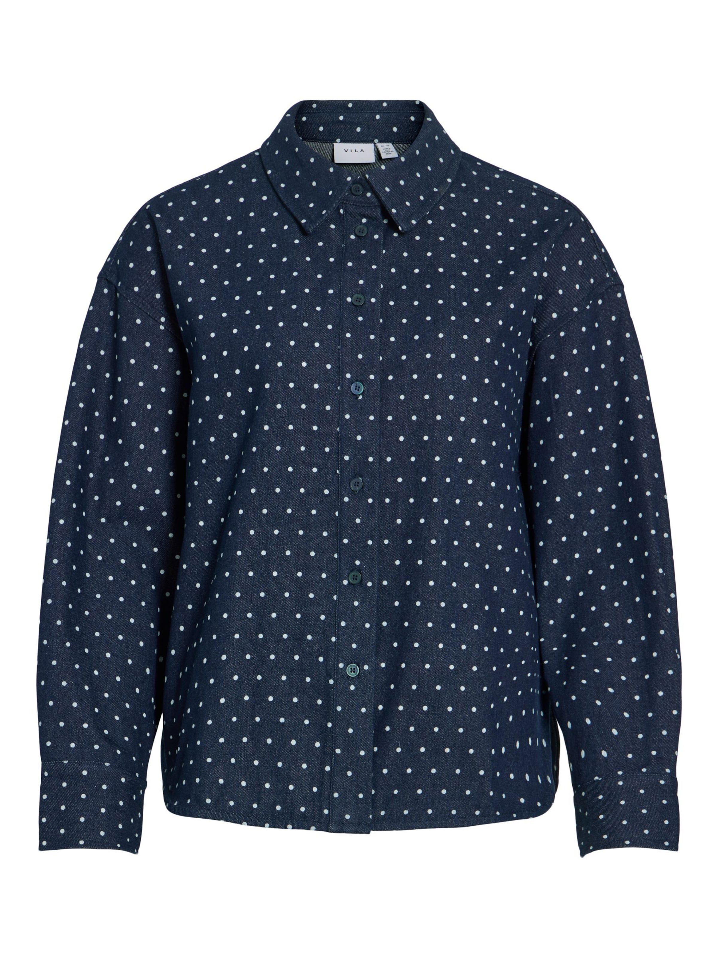 VILA Chemisier en bleu / blanc, Vue avec produit