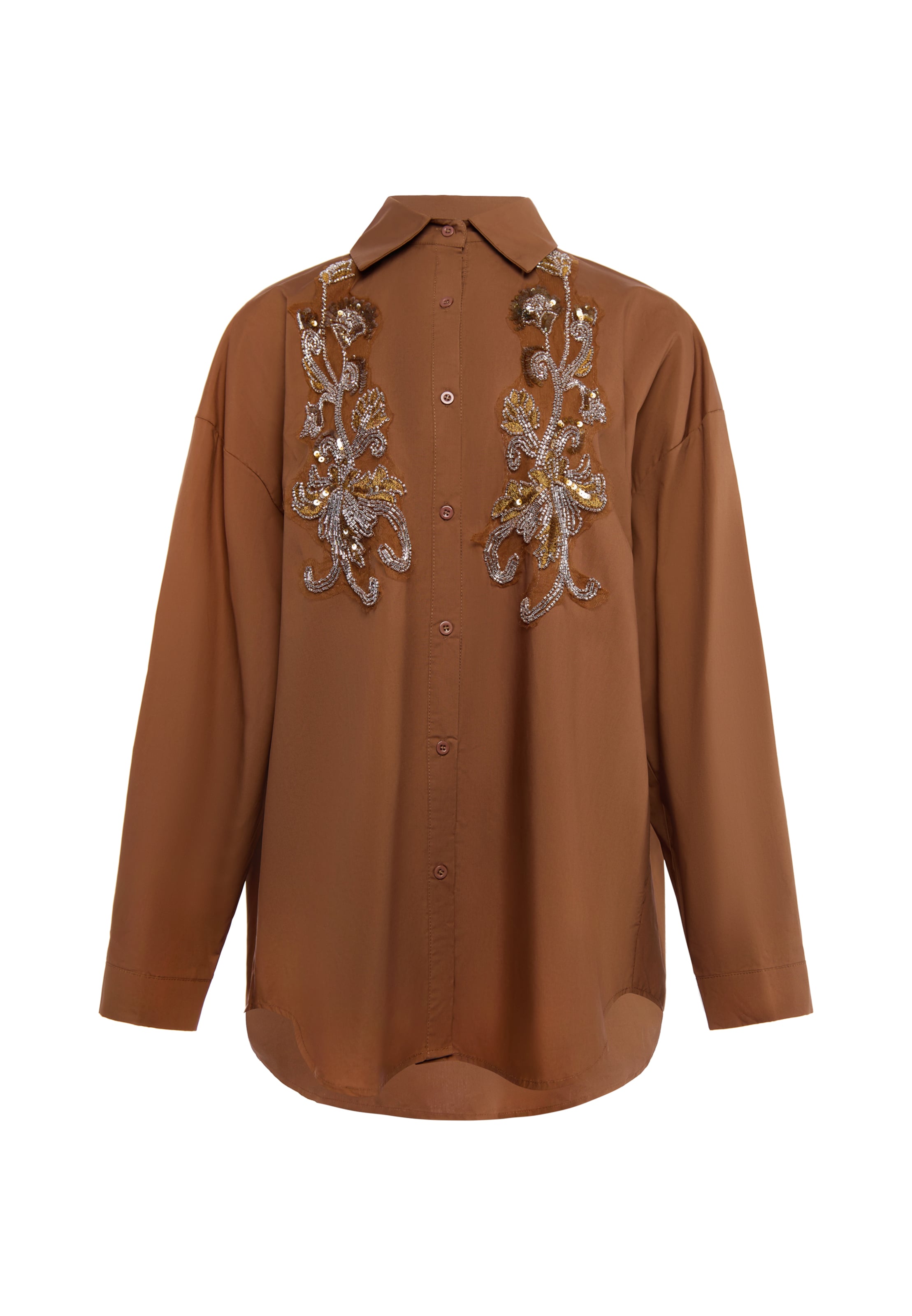 Chemisier usha WHITE LABEL en marron : devant
