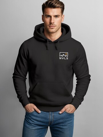 Neverless Sweatshirt 'Mountain Badge'‌‌‌‌ in Schwarz