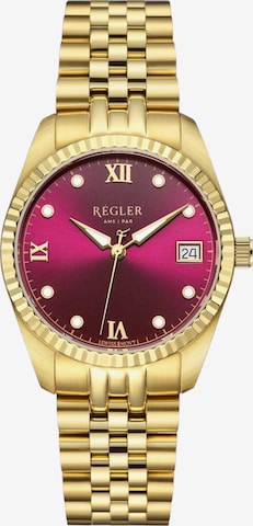 Régler Zegarek analogowy 'Régler Liberté Steel Gold - Burgundy' w kolorze złoty: przód