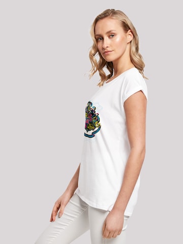 F4NT4STIC T-Shirt 'Harry Potter Neon Hogwarts Crest' in Weiß