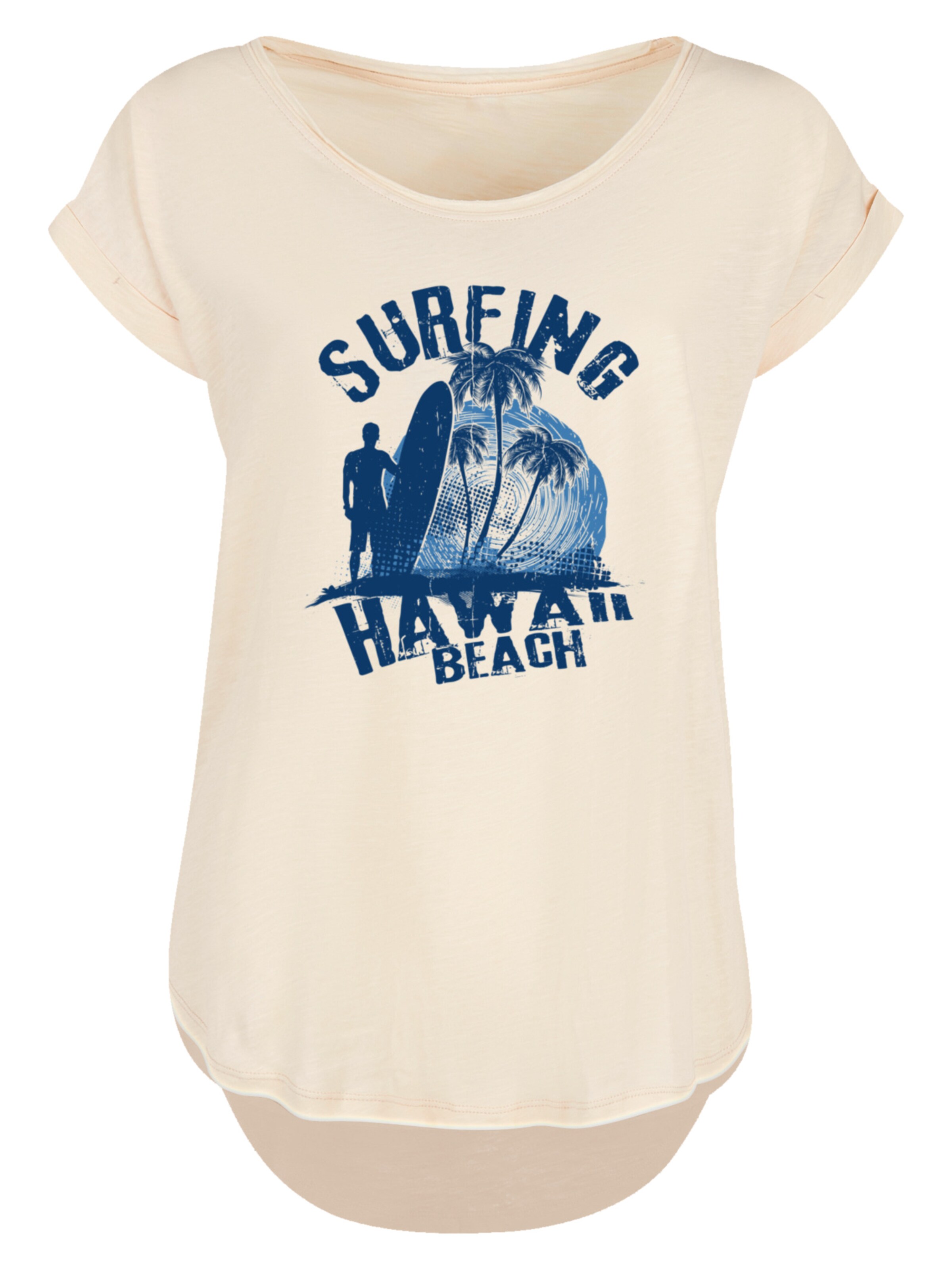 F4NT4STIC T-Shirt 'Hawaii Surf Beach Summer' in Beige: Vorderseite