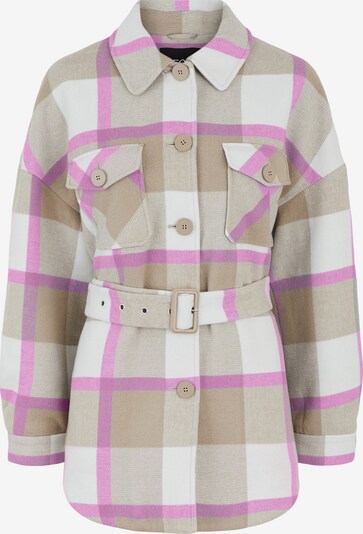 Pieces Tall Between-Season Jacket 'Selma' in Cream / Dark beige / Orchid, Item view