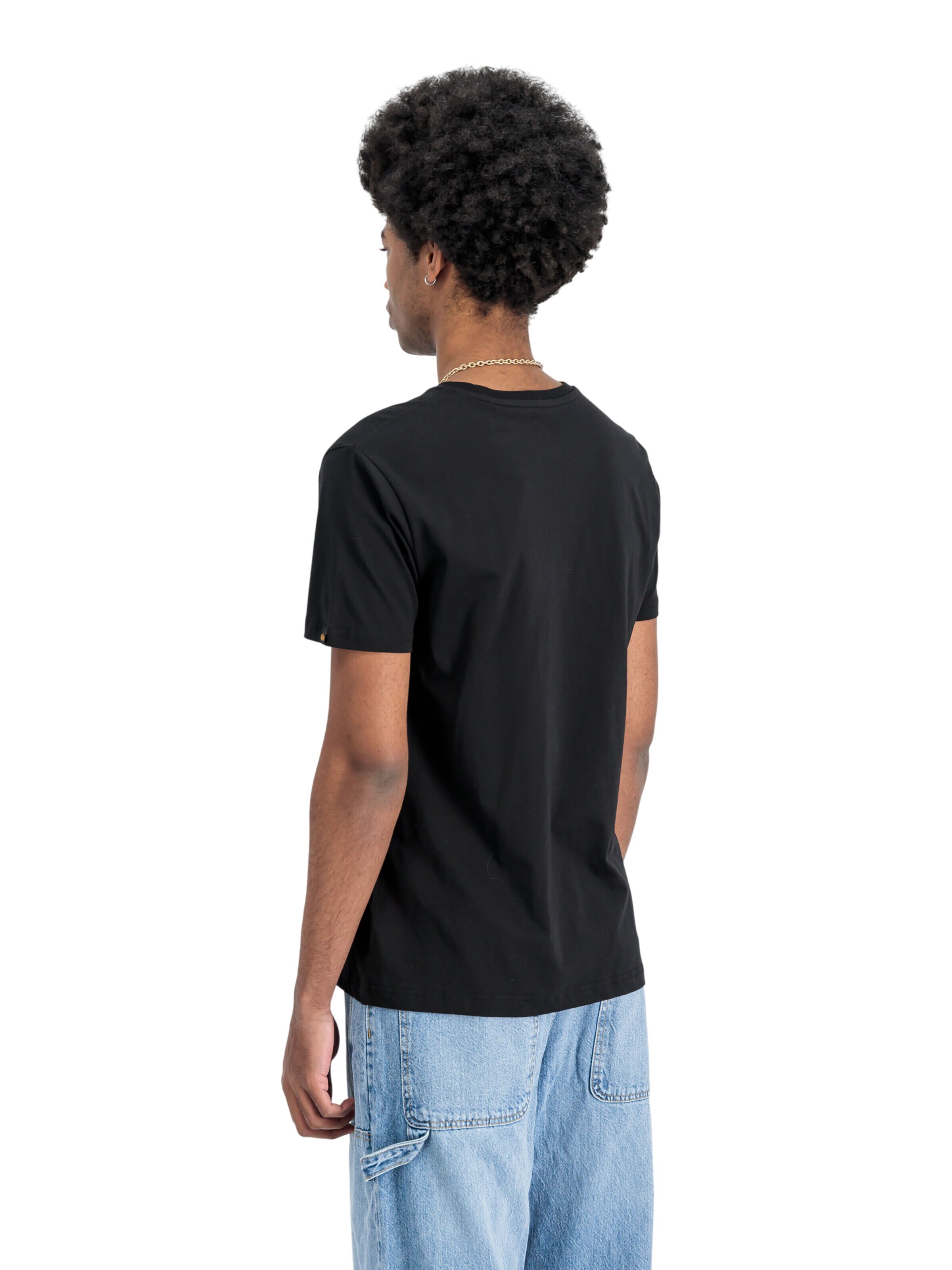 ALPHA INDUSTRIES Shirt 'Basic Mid Logo'‌‌‌‌‌‌‌ in Schwarz