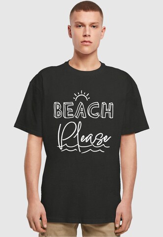 Merchcode Shirt 'Beach Please' in Zwart: voorkant
