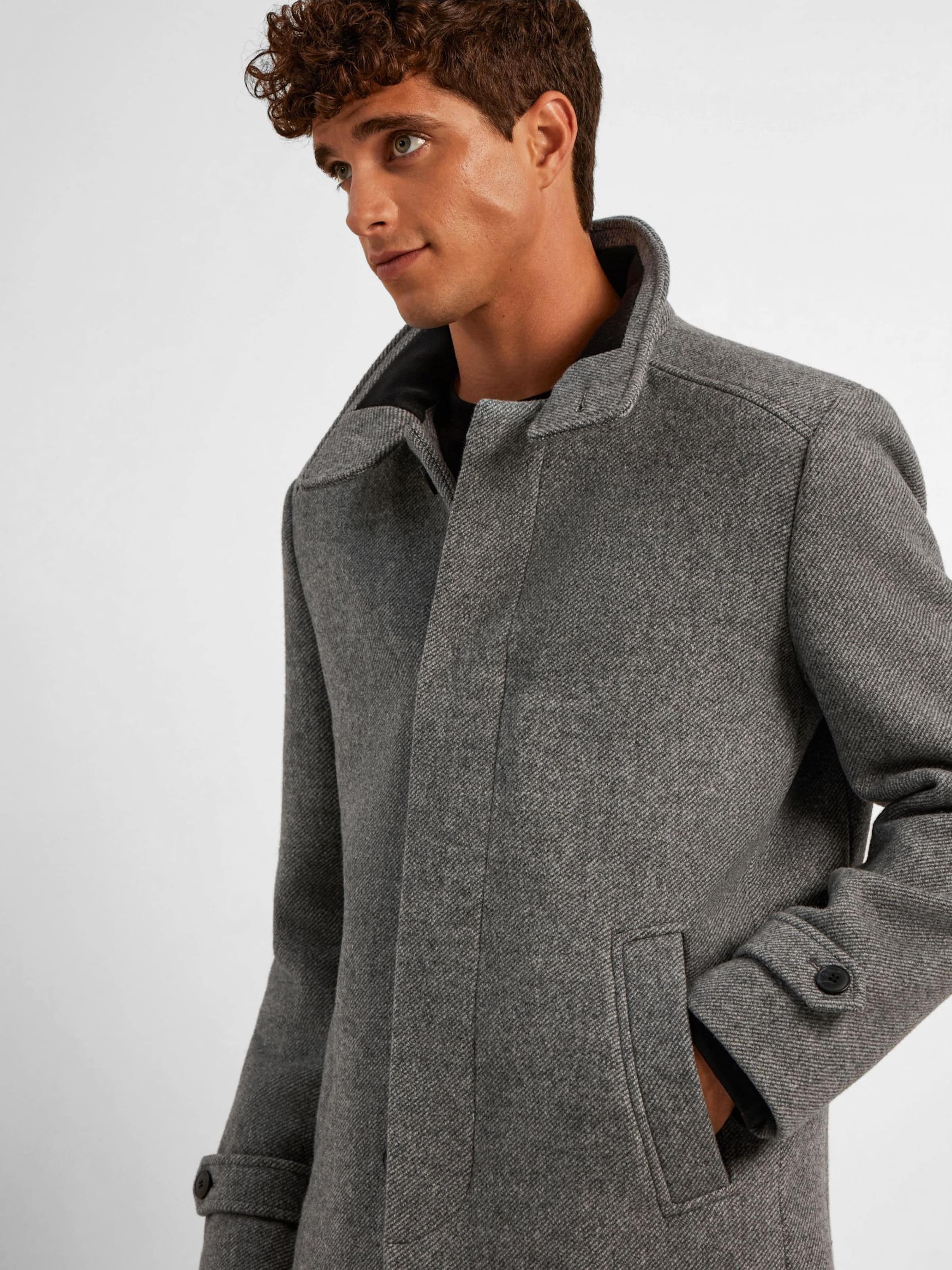 SELECTED HOMME Between Seasons Coat Reuben in Mottled Grey