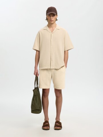 SELECTED Loosefit Byxa 'SLHCAL' i beige