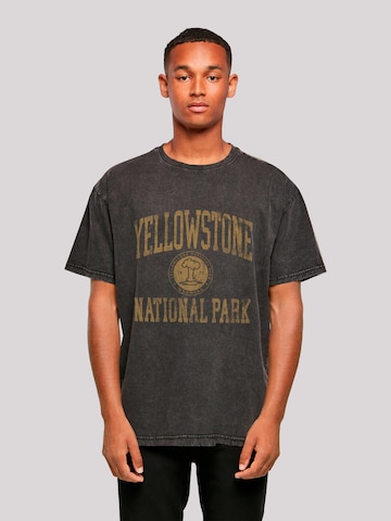 T-Shirt 'US National Parks Yellowstone Wyoming' F4NT4STIC en noir : devant