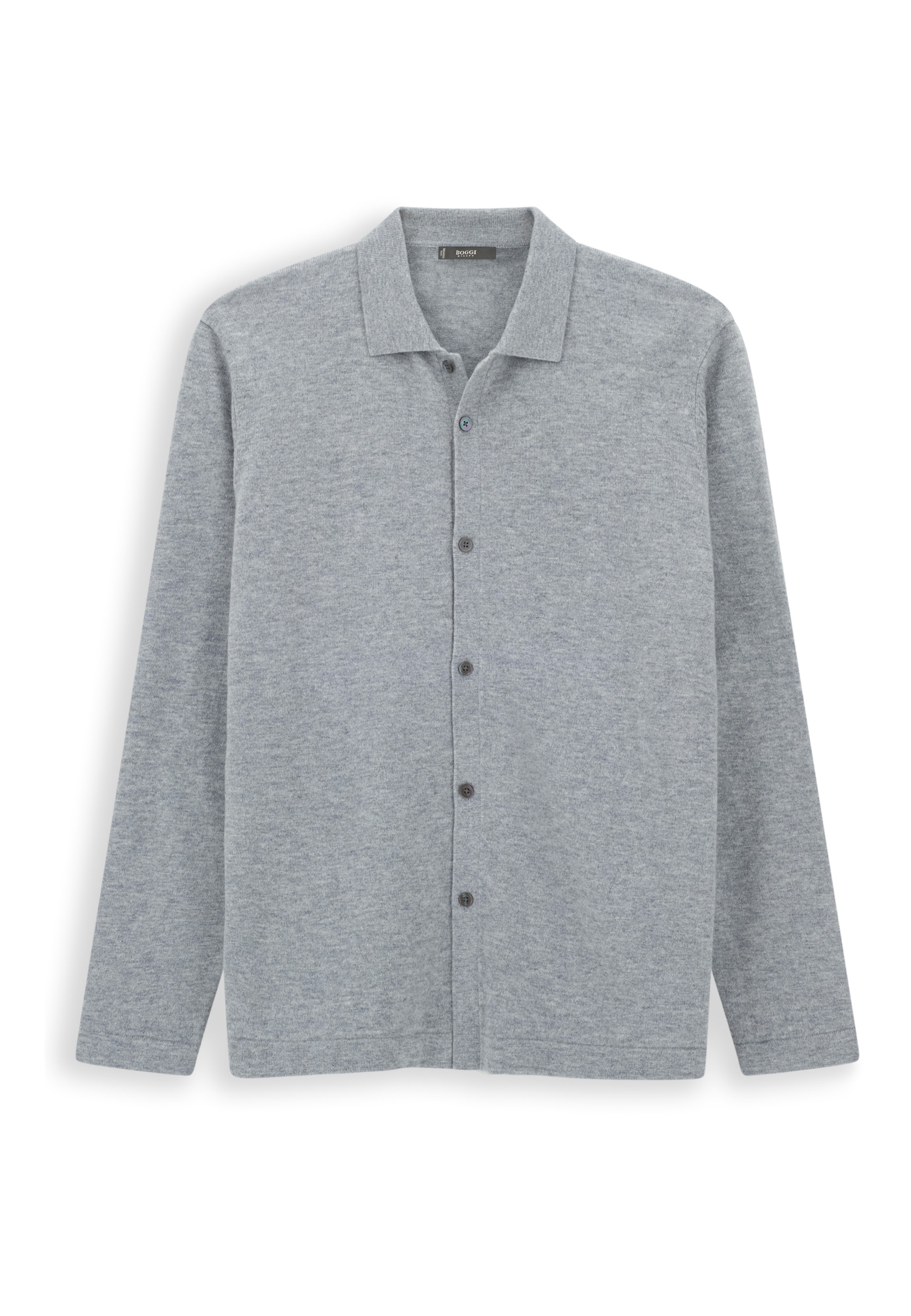 Boggi Milano Regular fit Overhemd in Grijs: voorkant
