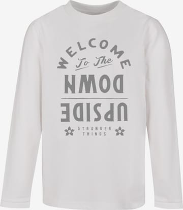 ABSOLUTE CULT Shirt 'Stranger Things - Welcome To Upside Down' in Weiß: Vorderseite