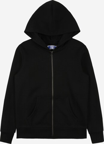 Jack & Jones Junior Zip-Up Hoodie in Black: front