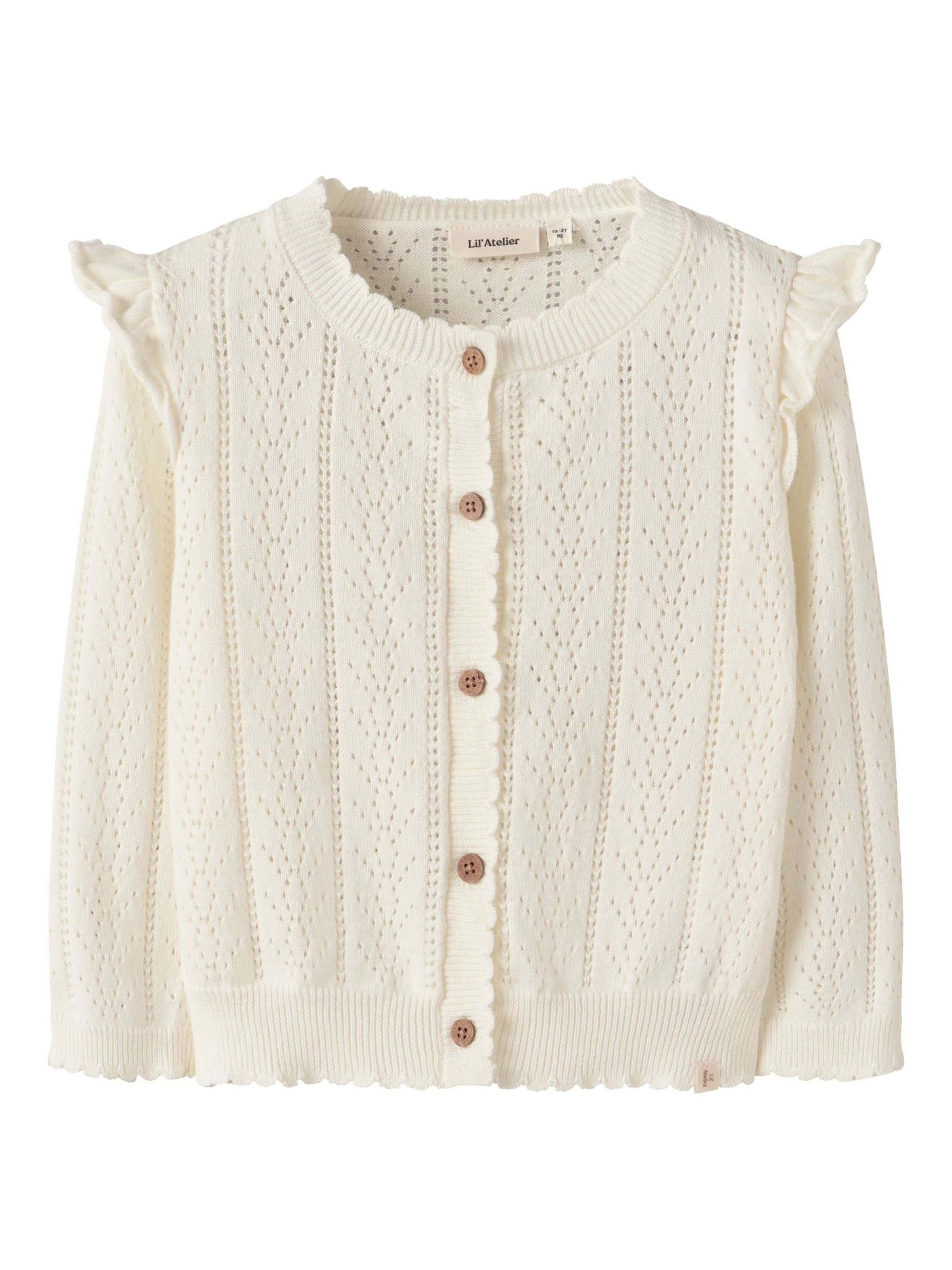 Lil'Atelier Strickjacke in Weiß: Vorderseite