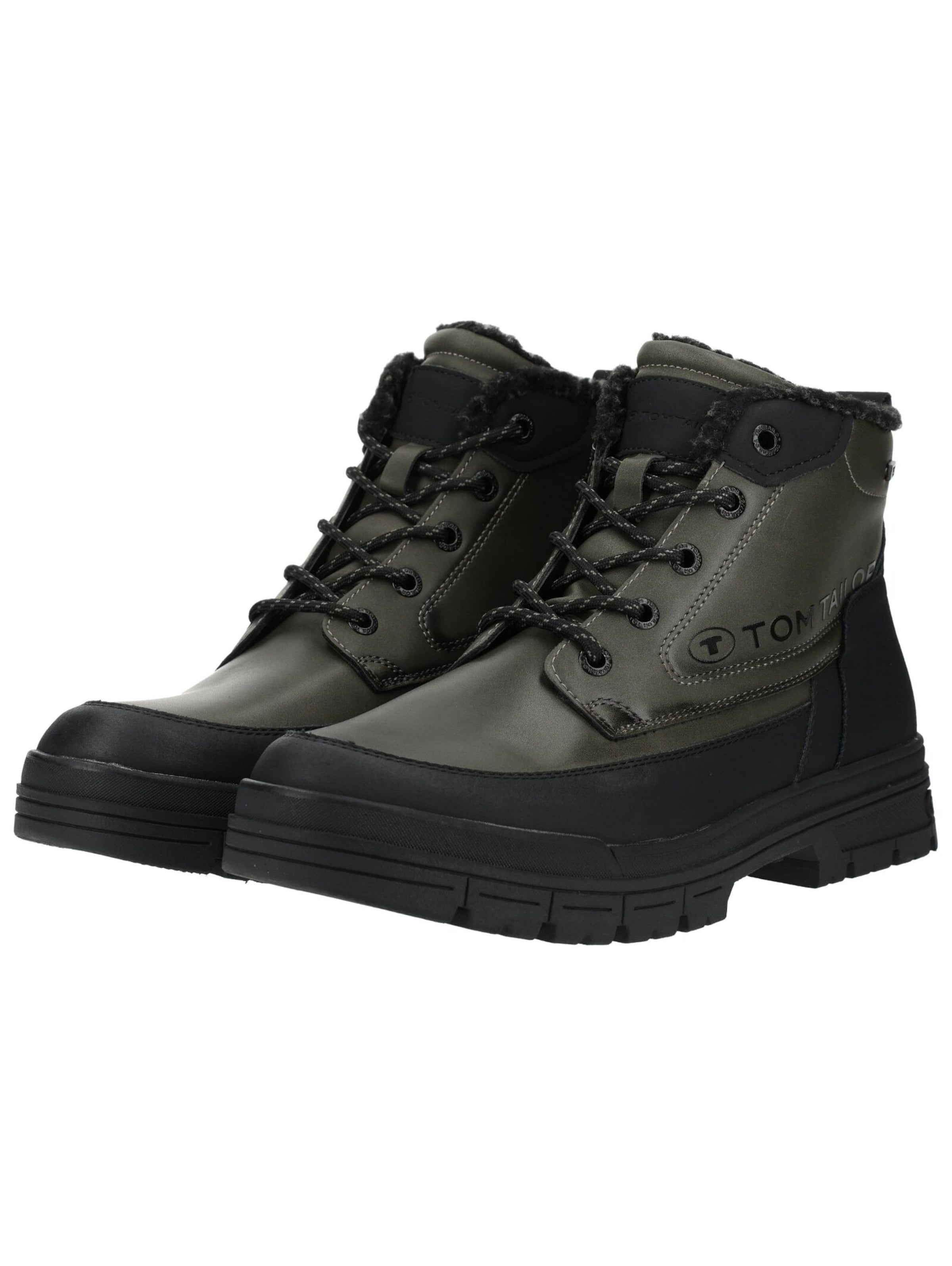 TOM TAILOR - Botas con cordones en verde