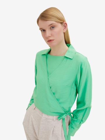 TOM TAILOR DENIM Blouse in Green: front