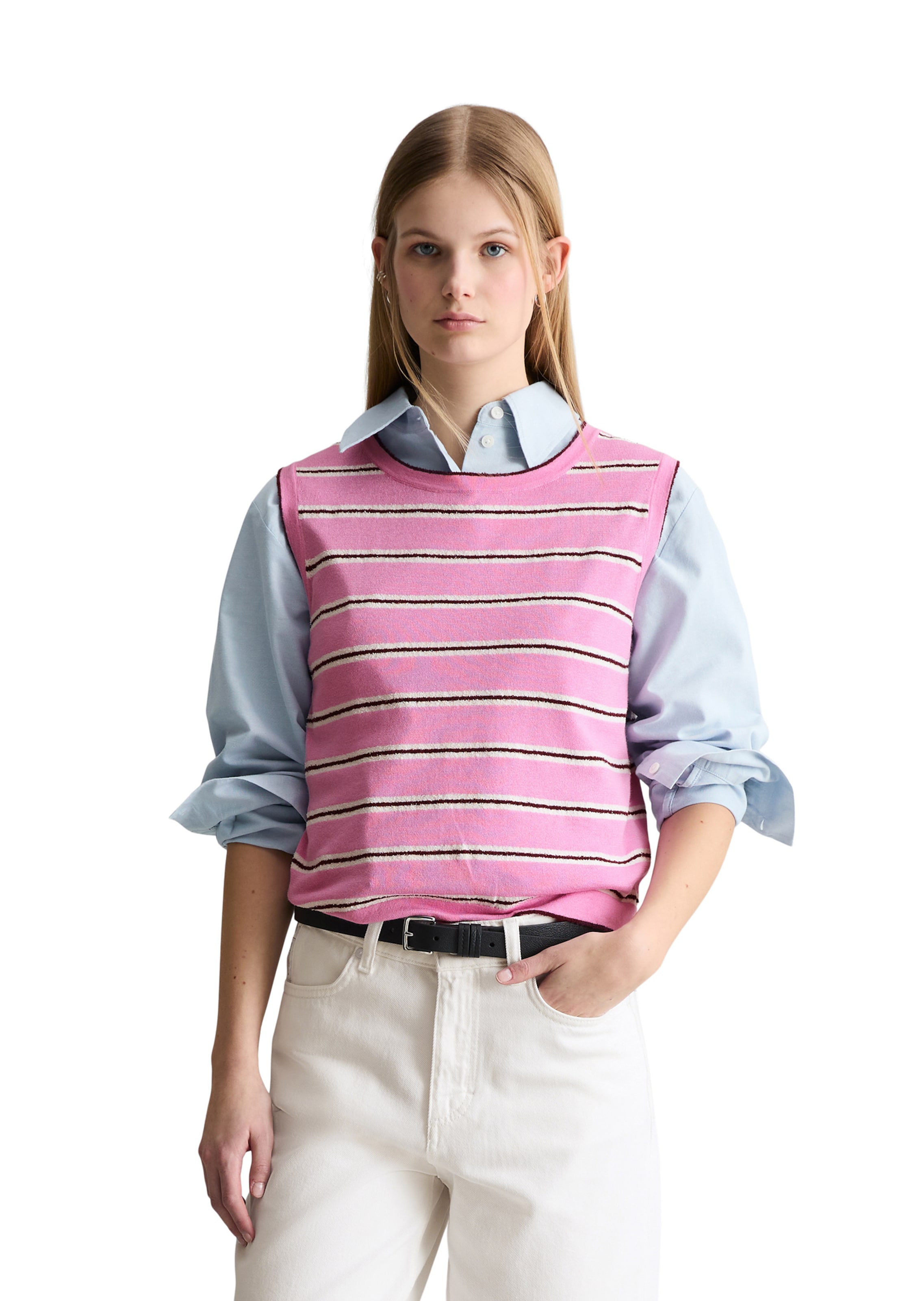 Marc O'Polo DENIM Top in Roze: voorkant