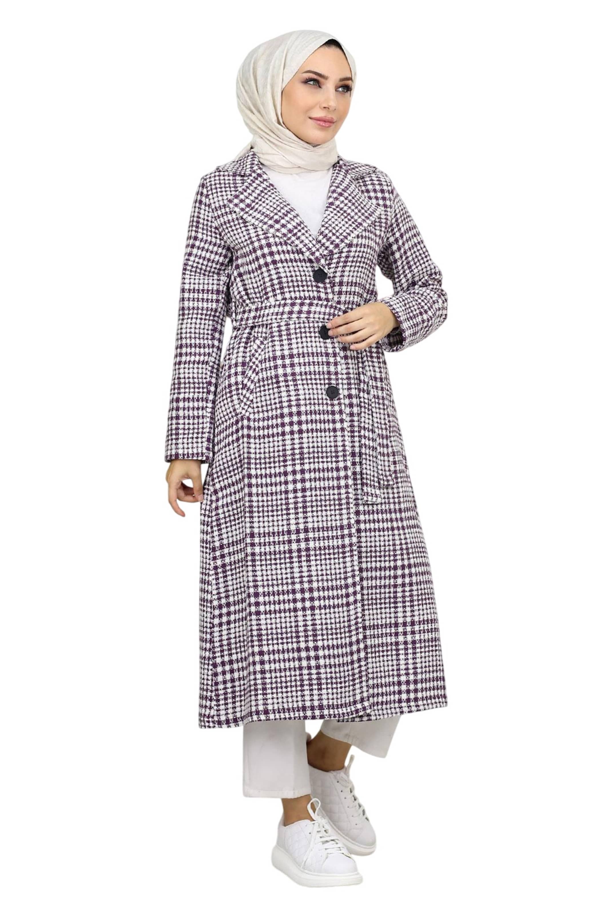 MODAMIHRAM Between-seasons coat in Purple: front