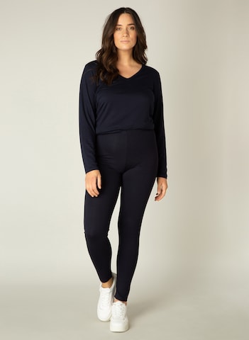 BASE LEVEL CURVY Skinny Leggings 'Andrea' in Blau