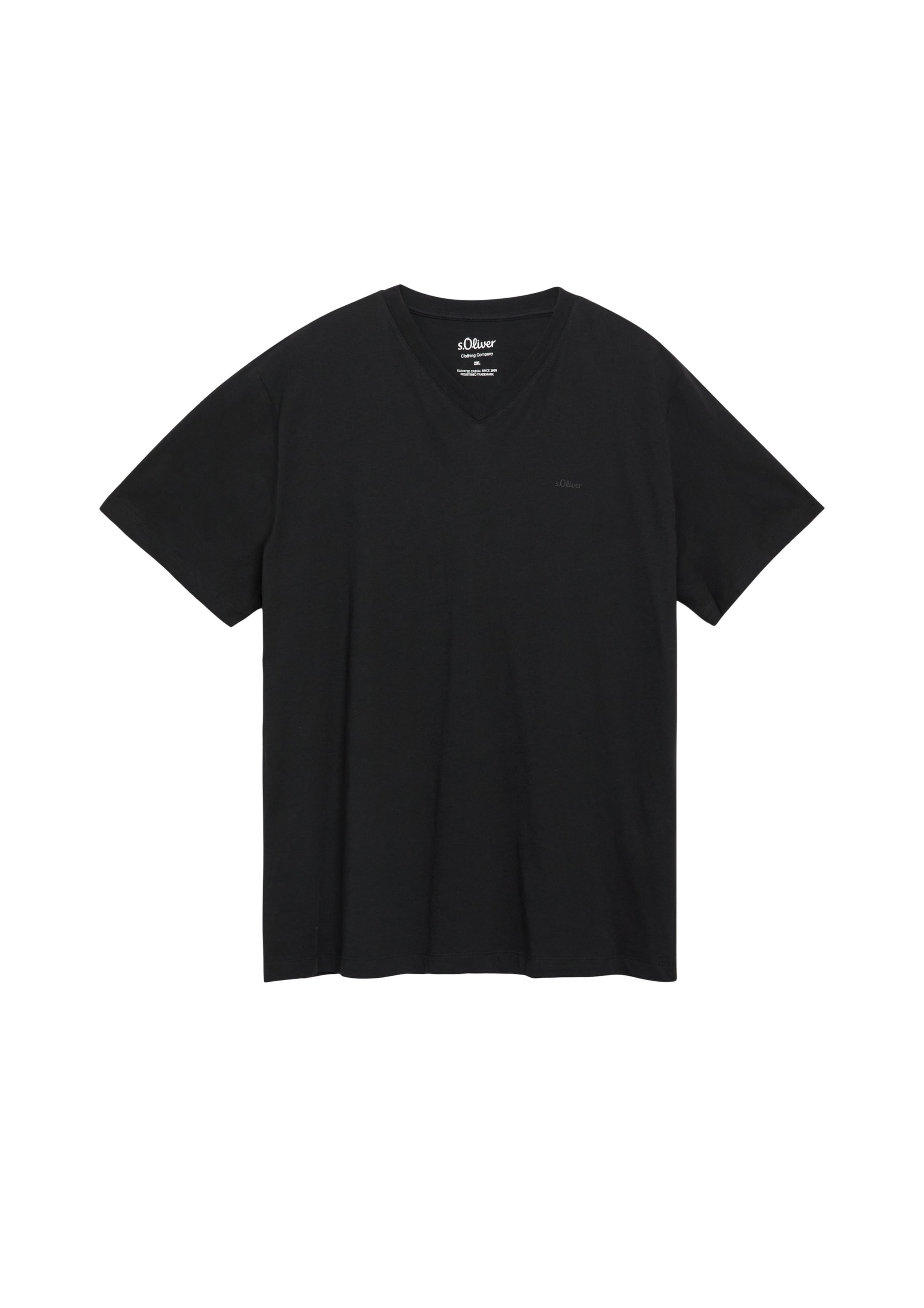 s.Oliver Men Big Sizes Shirt in Black: front