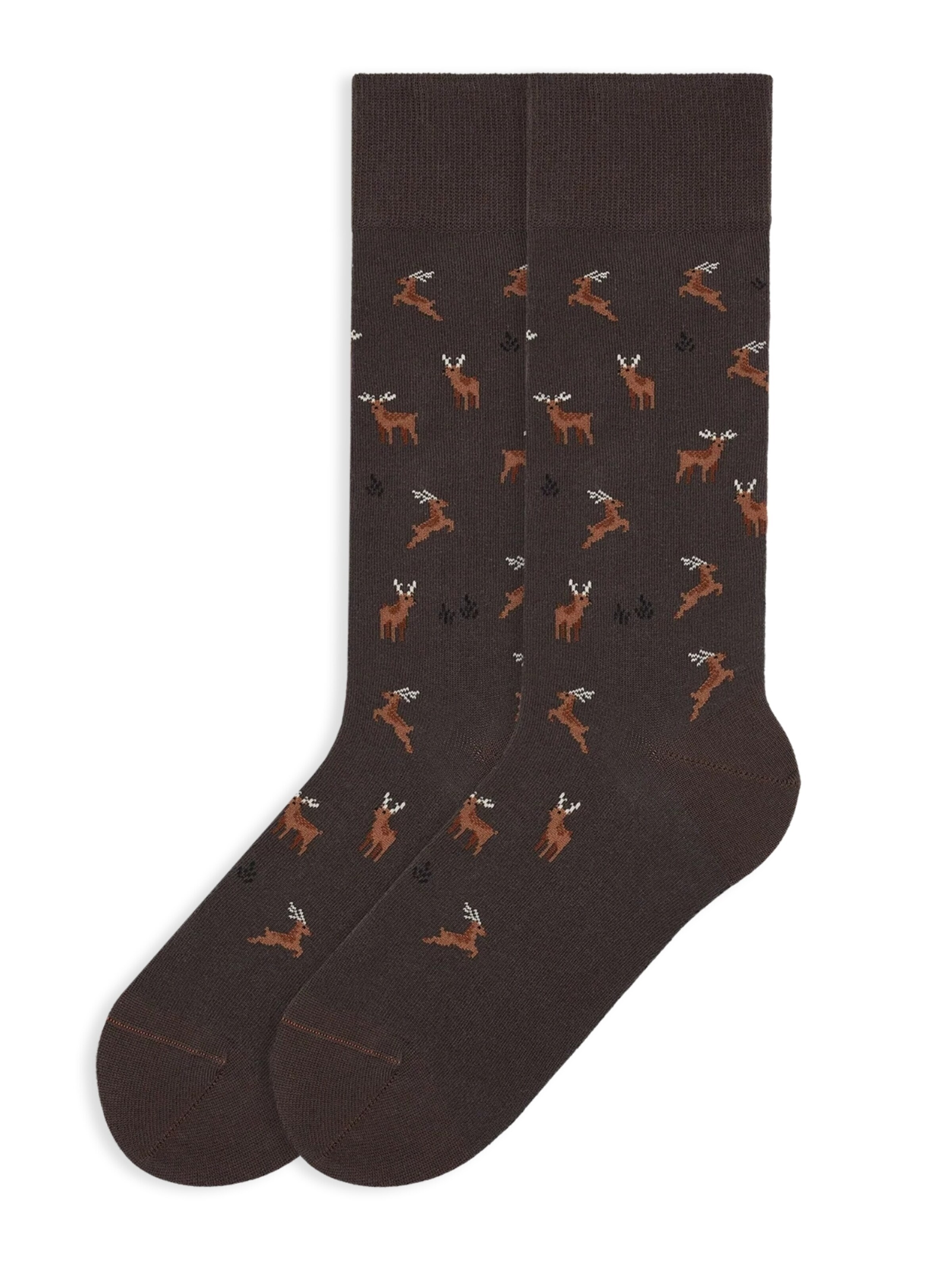 Von Jungfeld Socks 'FESTIVE ICONS' in Brown: front