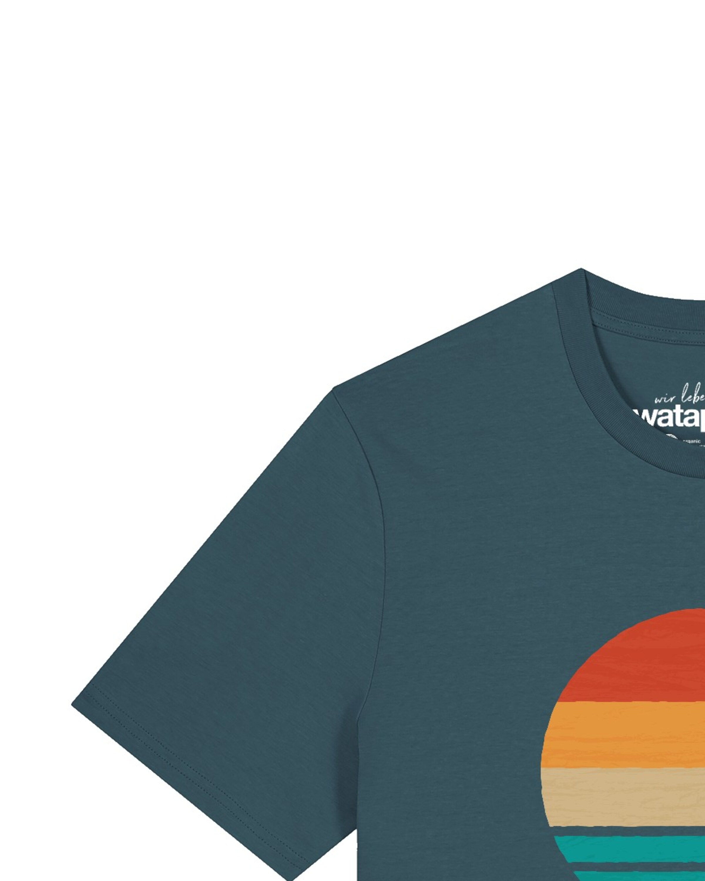 T-Shirt 'Retro Sunset Ocean' Watapparel en vert