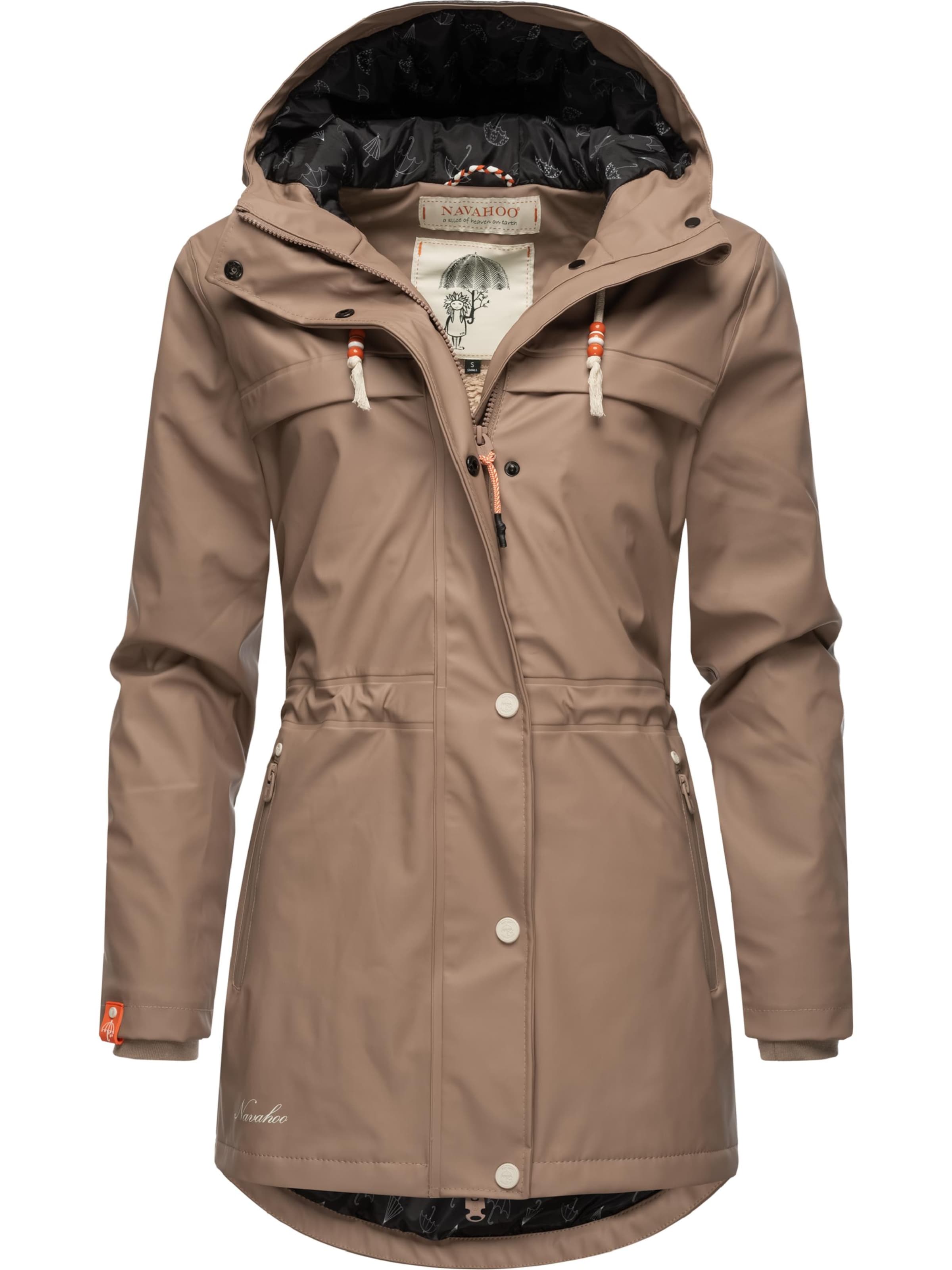 NAVAHOO Funktionsmantel 'Rainy Forest' in Braun