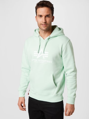 ALPHA INDUSTRIES Tréning póló - zöld: elől