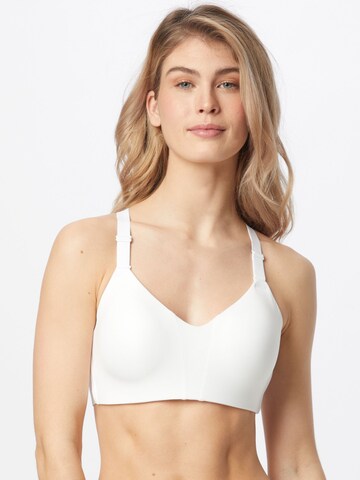 NIKE Bustier Sport bh 'Rival' in Wit: voorkant