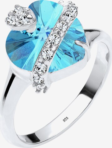 ELLI Ring 'Herz' in Blauw: voorkant
