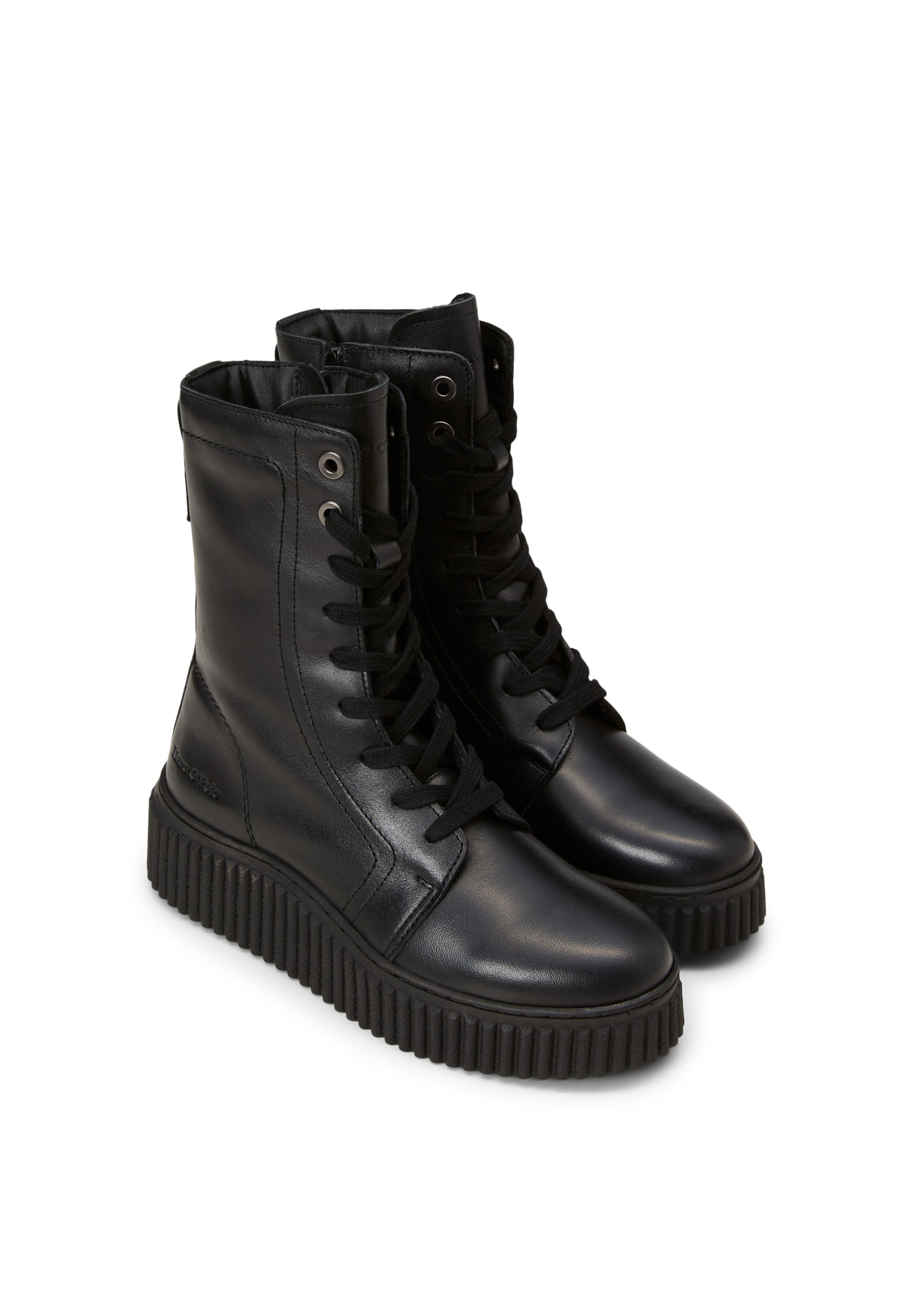 Marc O'Polo Schnürstiefelette 'Bianca' in Schwarz: Vorderseite