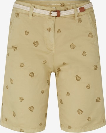 Pantalon chino TOM TAILOR en beige : devant