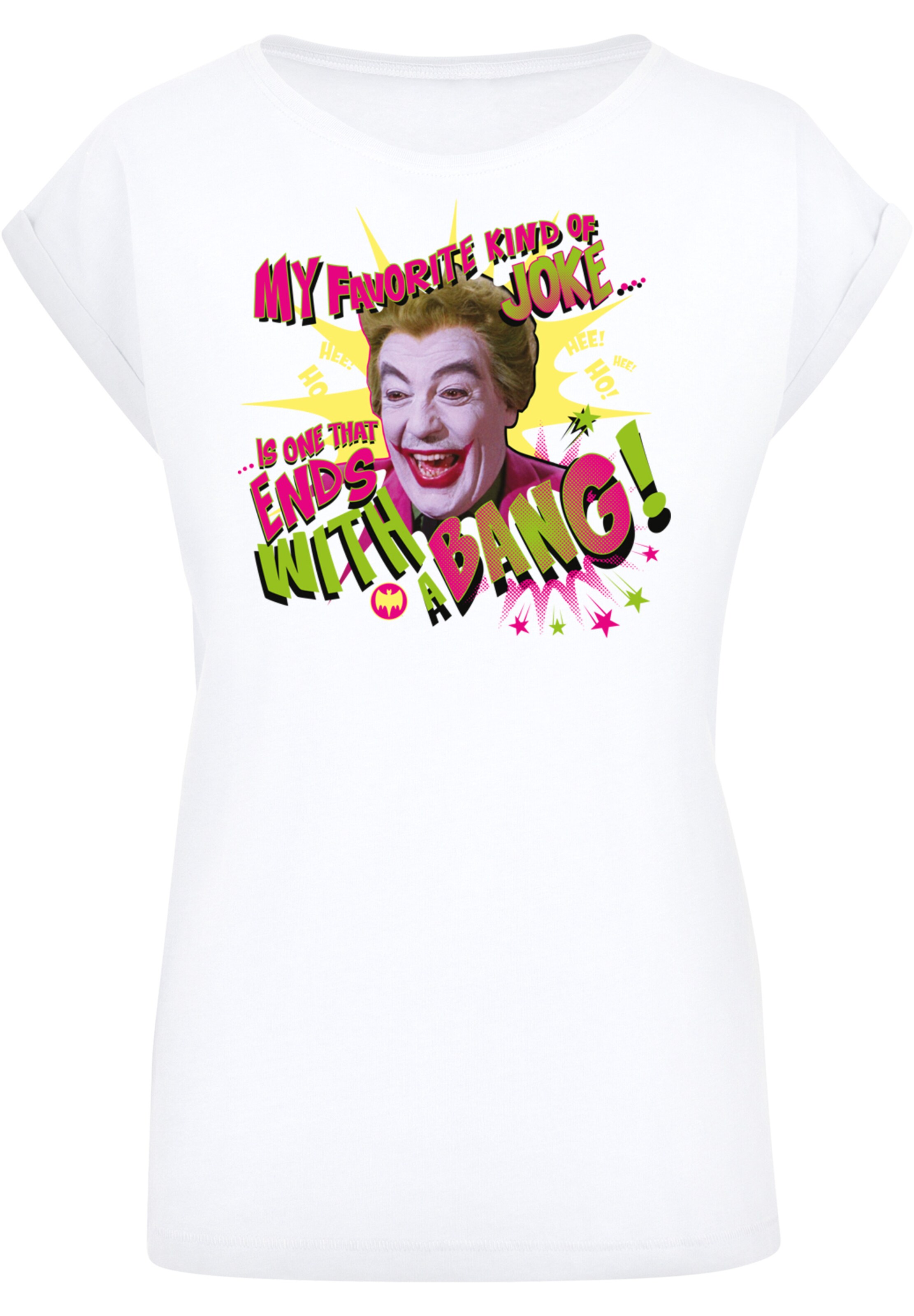 F4NT4STIC Shirt 'Batman TV Series Joker Bang' in White: front