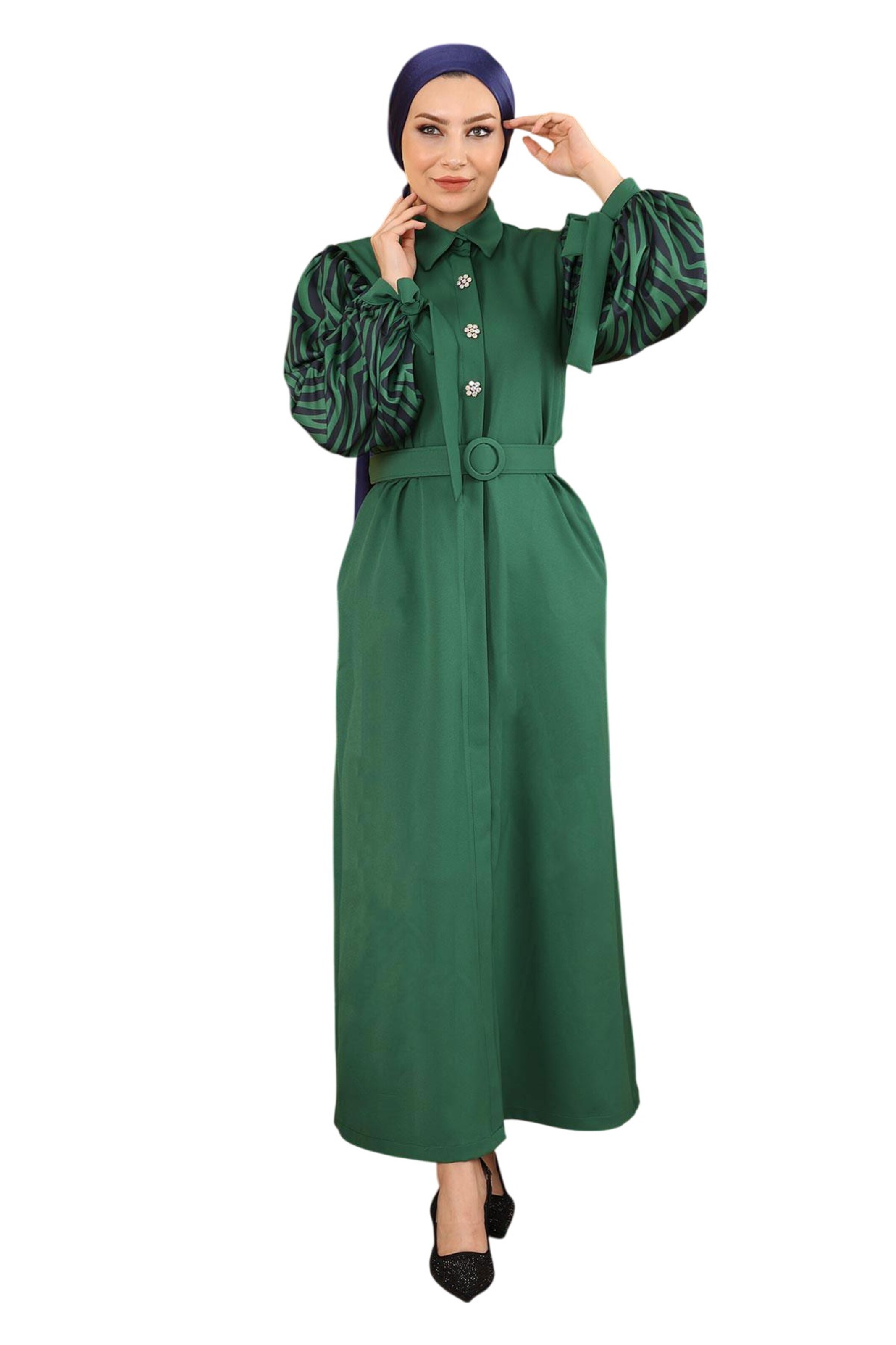 MODAMIHRAM Kleid in Grün: Vorderseite