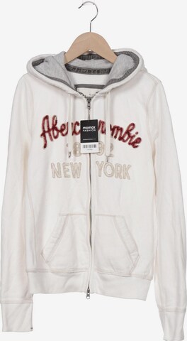 Abercrombie & Fitch Sweatshirt & Zip-Up Hoodie in L in White: front