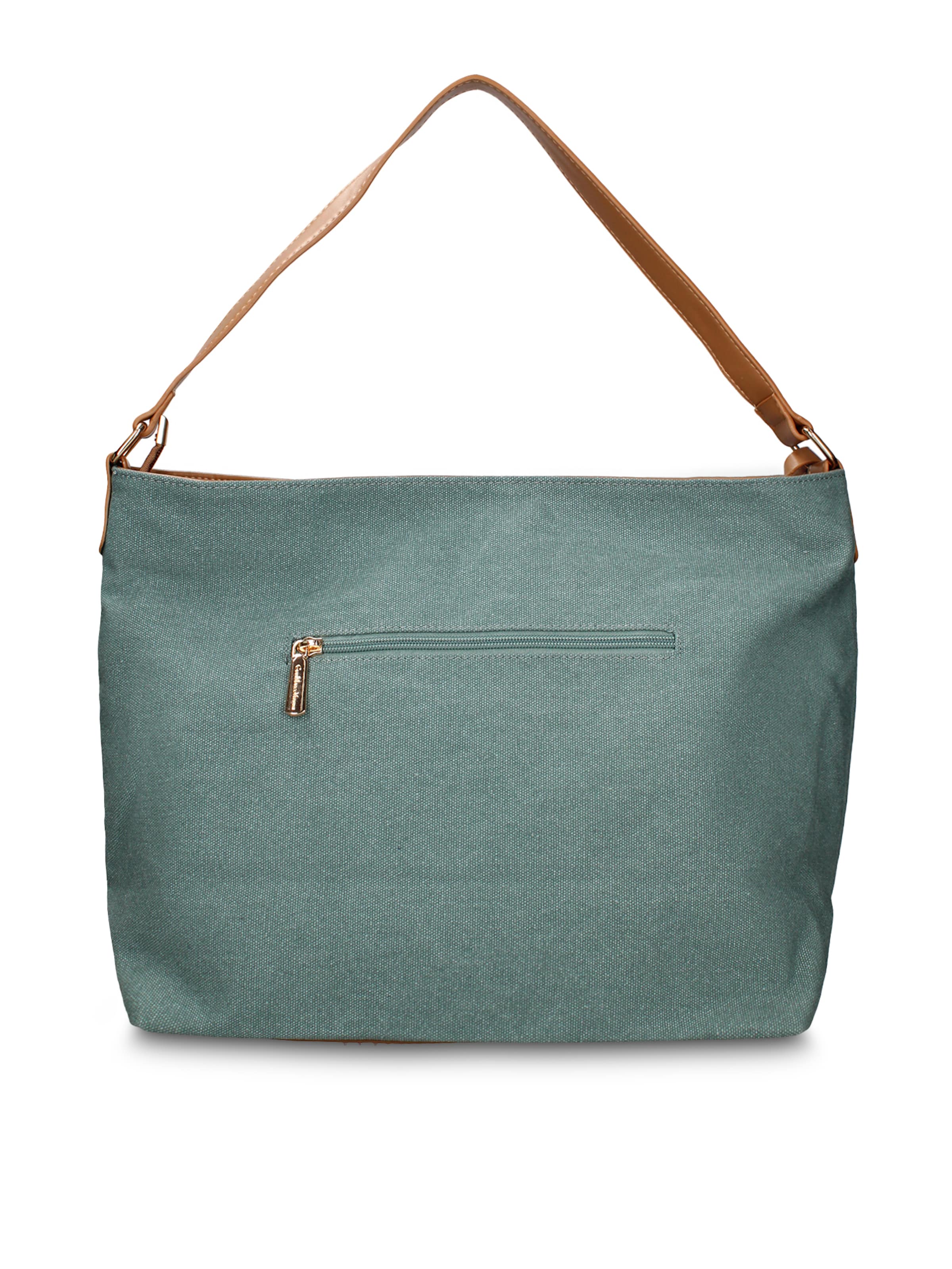Borsa a mano 'Borsa a tracolla Gianmarco Venturi Alizé pelle vegana bicolore stampa floreale' di GianMarco Venturi in verde