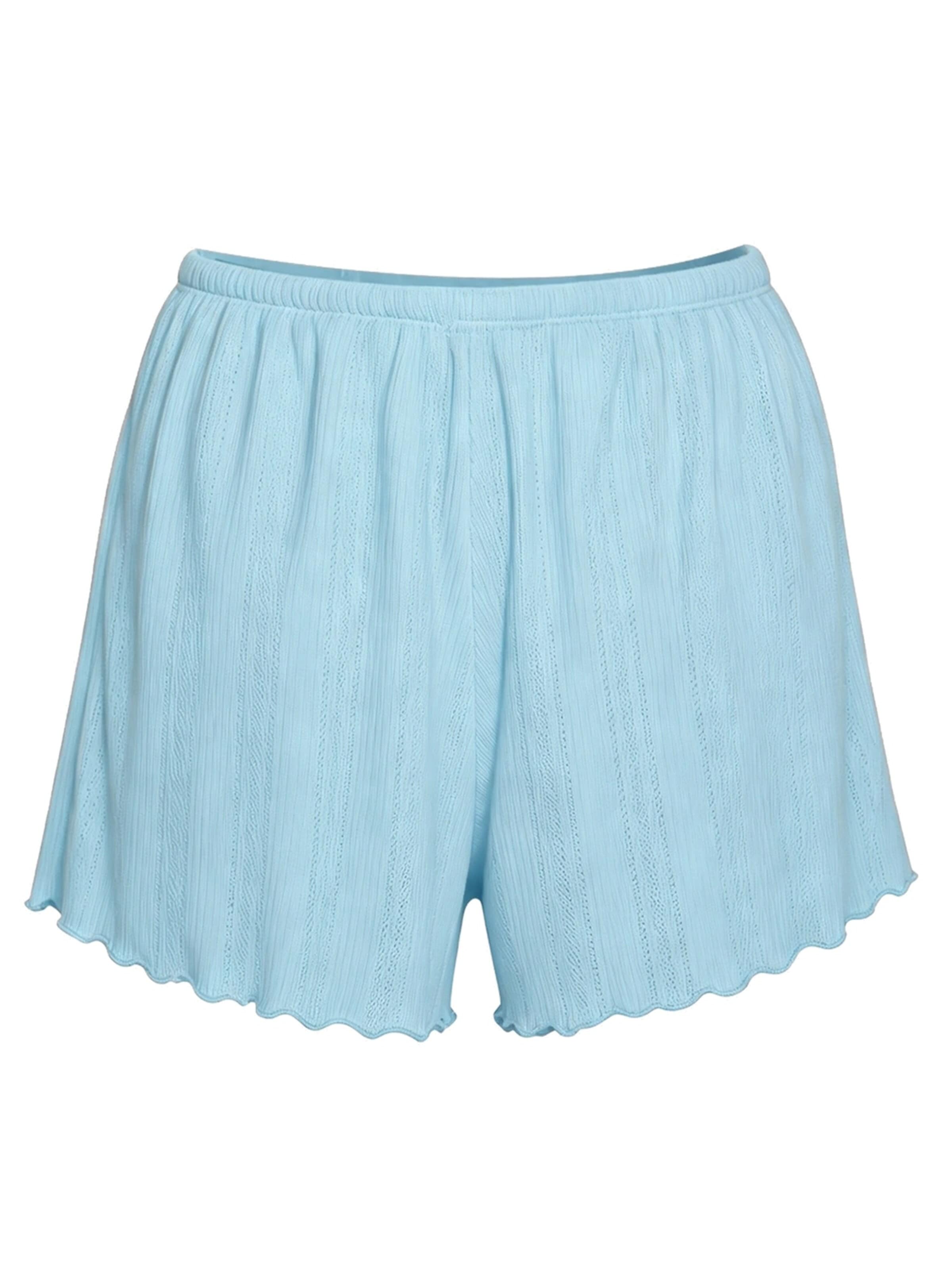 Pigiama corto 'Soft Touch Jacquard Shorts' di cfab in blu: frontale