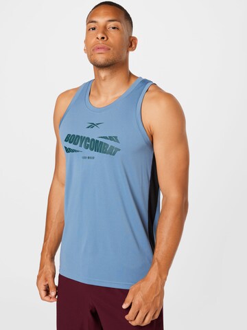 T-Shirt fonctionnel Reebok en bleu : devant