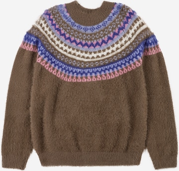 Pieces Kids Sweater 'Eana' in Brown: front