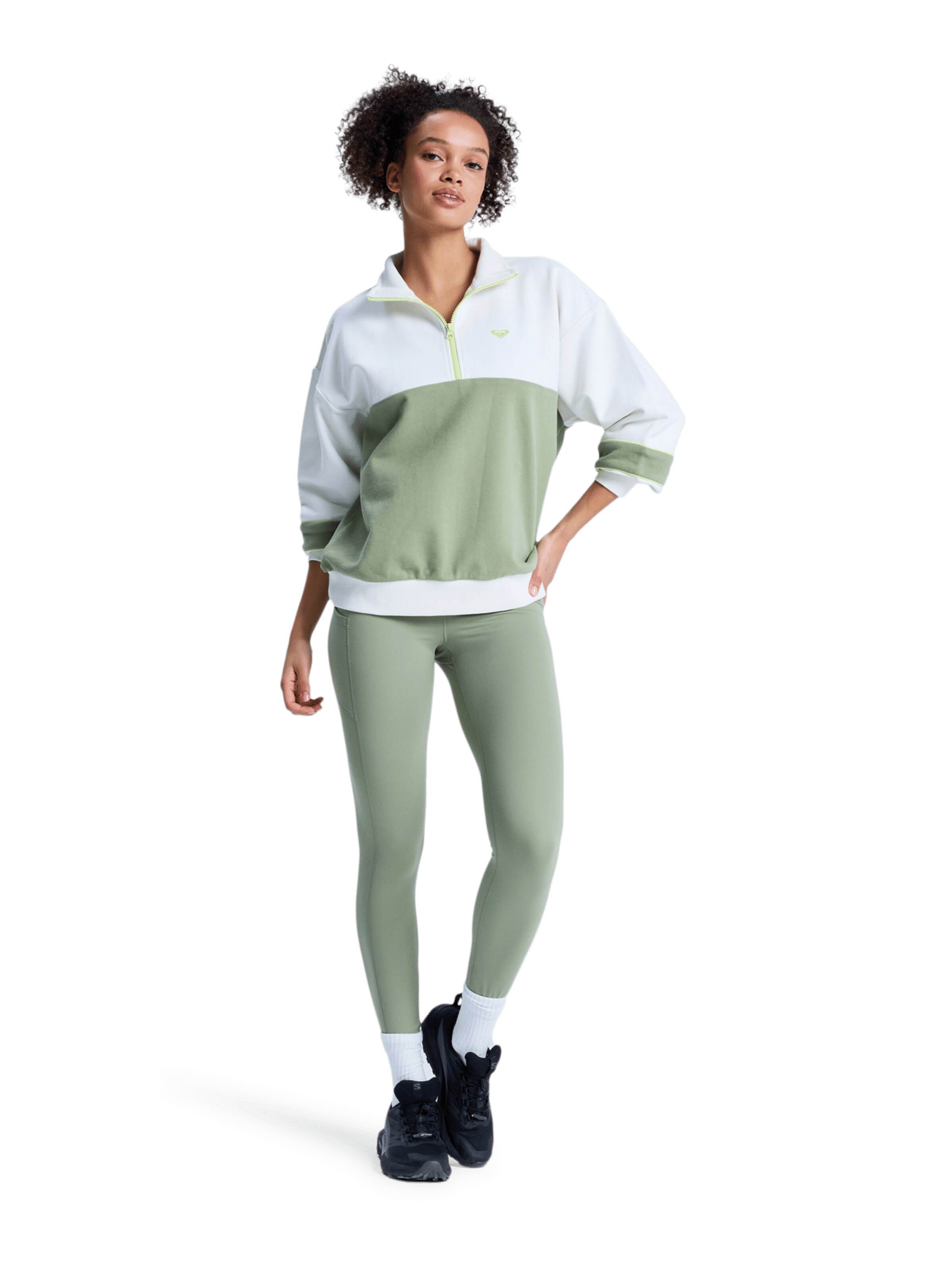 ROXY Athletic Fleece Jacket 'Ess Energy New' in Green