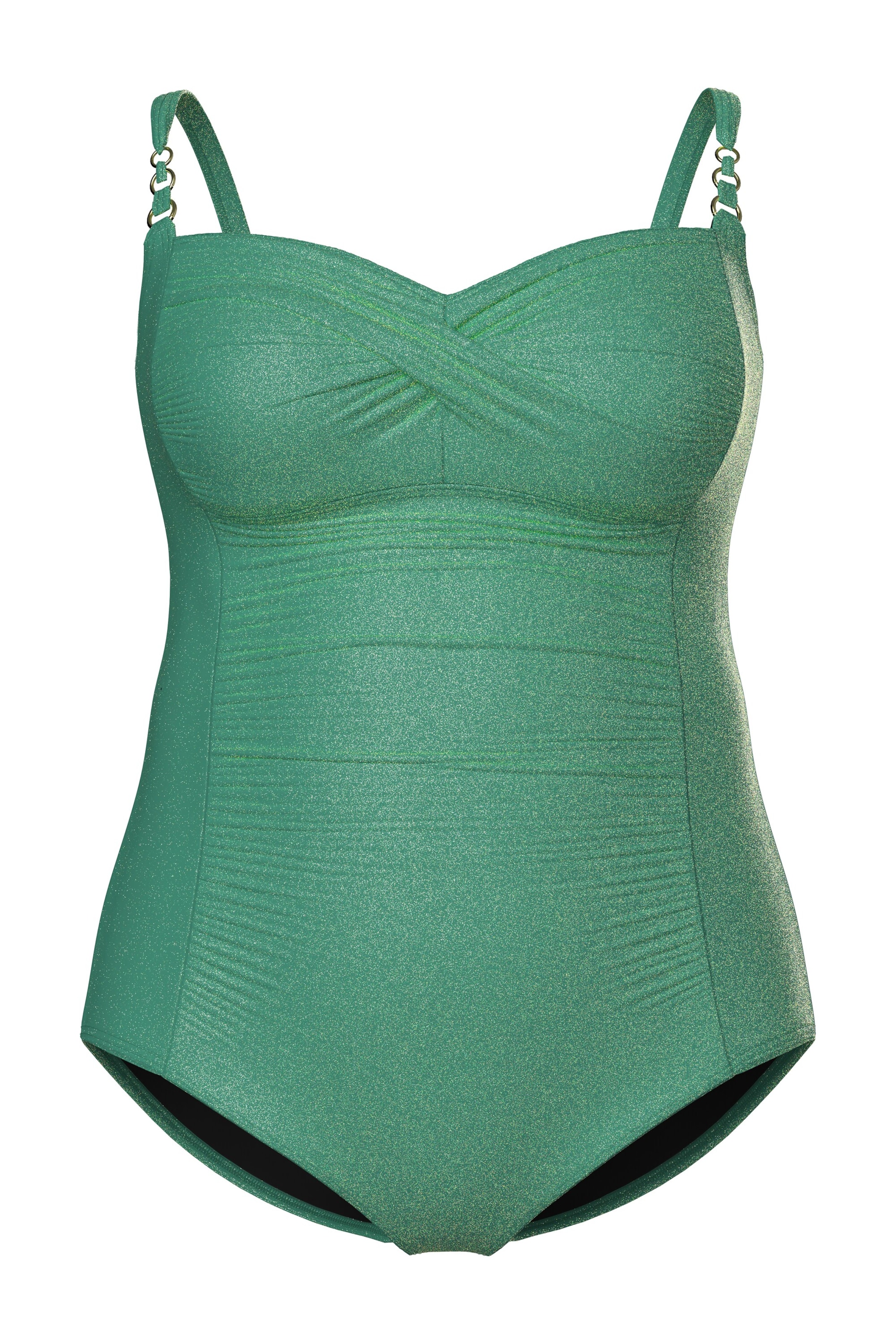 Ulla Popken Balconette Badeanzug in Grün: Vorderseite