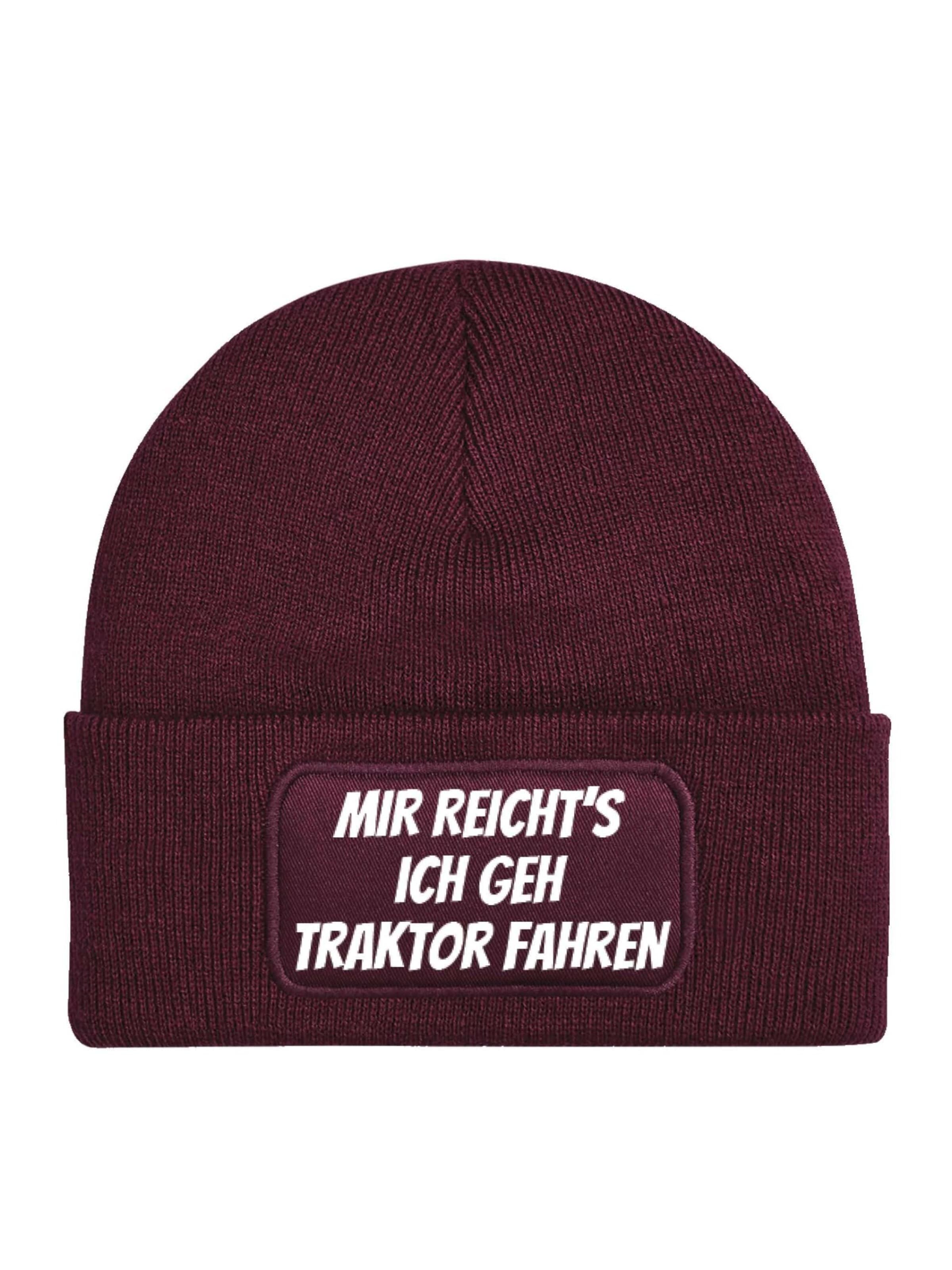 Youth Designz Mütze 'Mir reichts – Traktor fahren'‌‌ in Rot: Vorderseite