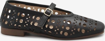 Ballerines 'KEYS 12150 nero black scarpe donna ballerina cinturino forata pelle' Keys en noir : devant