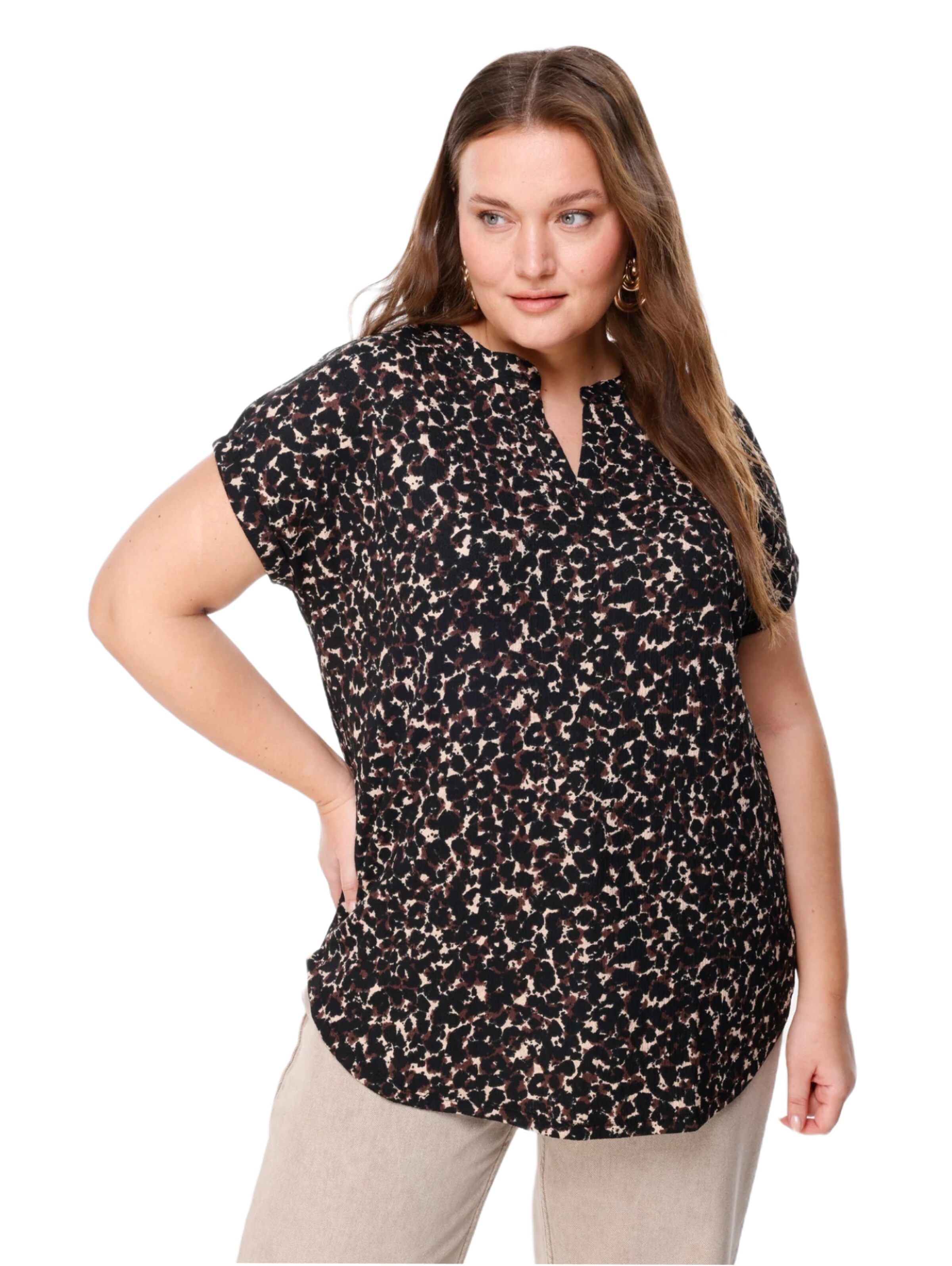 Shape Of You Blouse in Zwart: voorkant