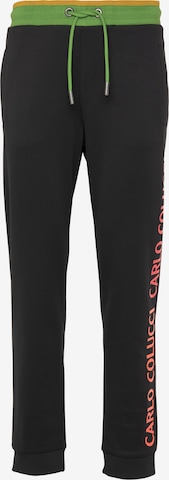 Carlo Colucci Tapered Broek 'Carlotto' in Zwart: voorkant