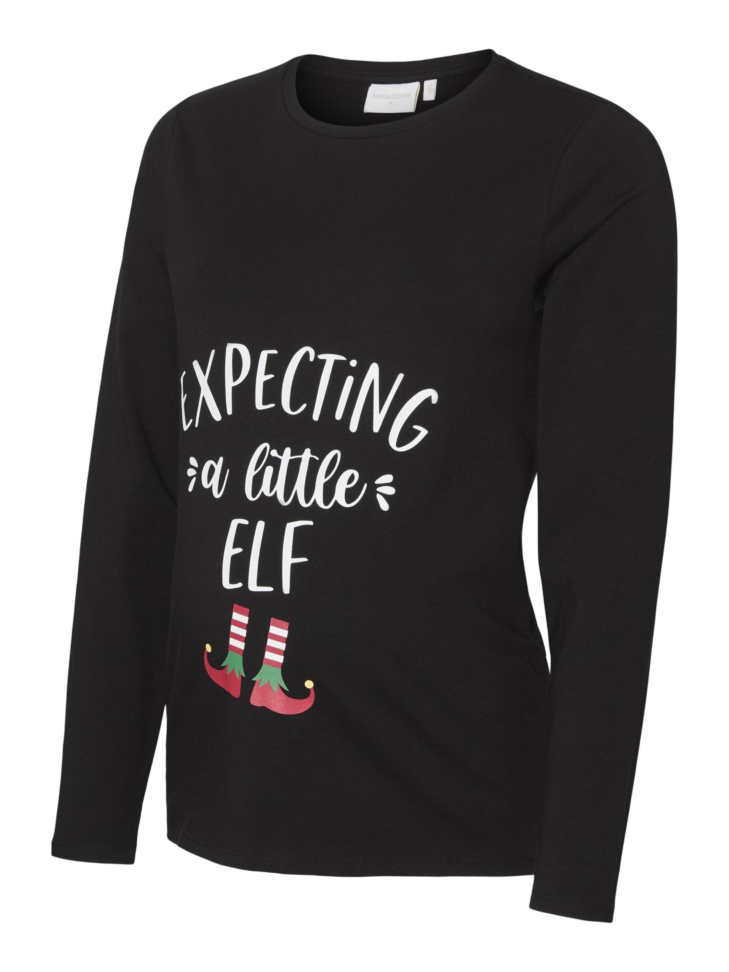 MAMALICIOUS Shirt in de kleur Zwart / Wit, Productweergave