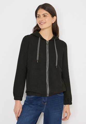 CECIL Zip-Up Hoodie in Green: front