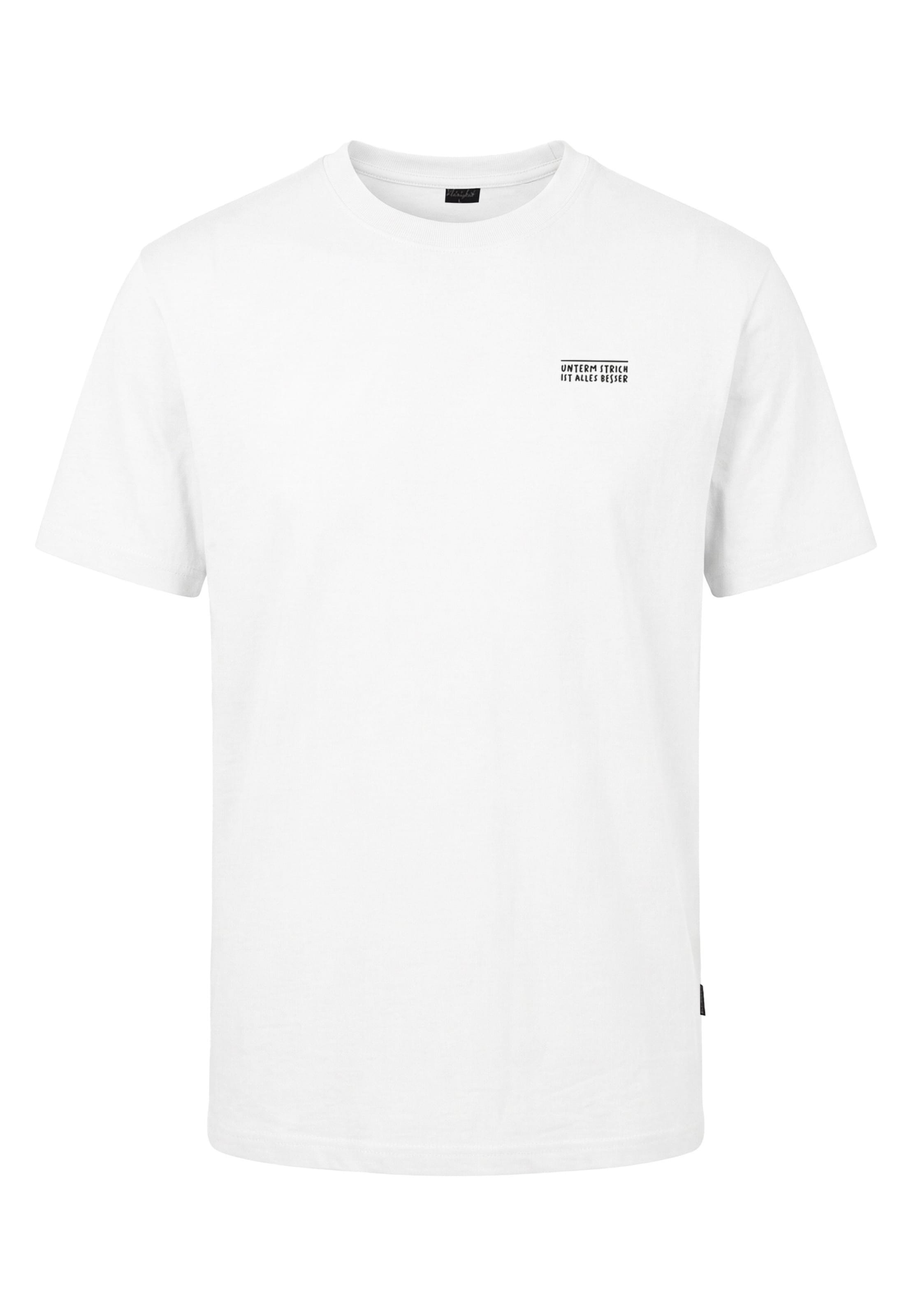 Kleinigkeit - Camiseta 'Unterm Strich' en blanco: frente