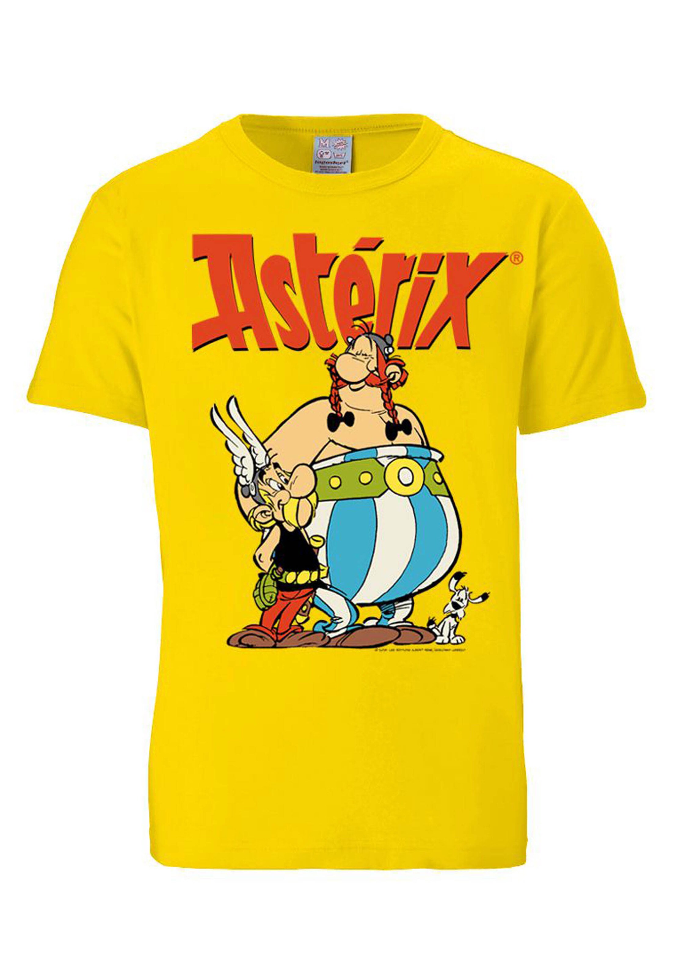 LOGOSHIRT T-Shirt 'Asterix & Obelix' in Gelb: Vorderseite